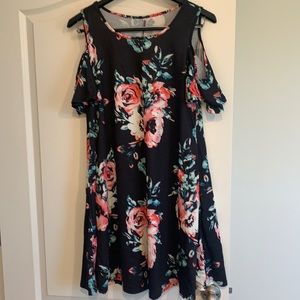 Floral Cold Shoulder Dress